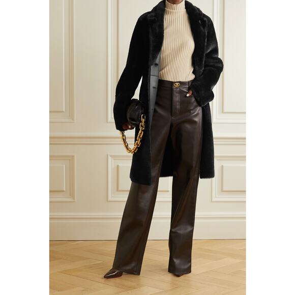 Joseph Britanny Reversible Leather & Fur Coat in Black Size 32, US 0 - Picture 5 of 15